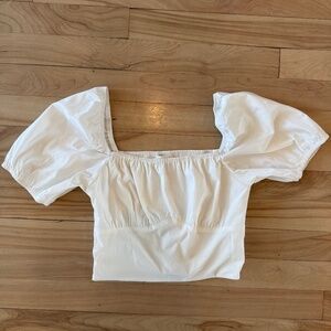 Kuwalla White Smocked Crop Top